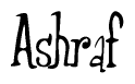 The image is a stylized text or script that reads 'Ashraf' in a cursive or calligraphic font.