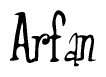 The image is a stylized text or script that reads 'Arfan' in a cursive or calligraphic font.