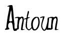 The image is of the word Antoun stylized in a cursive script.