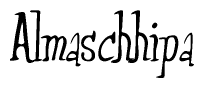 The image is a stylized text or script that reads 'Almaschhipa' in a cursive or calligraphic font.