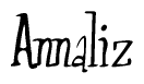 The image is of the word Annaliz stylized in a cursive script.