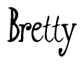 The image is of the word Bretty stylized in a cursive script.