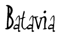 The image contains the word 'Batavia' written in a cursive, stylized font.
