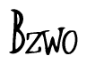 The image is of the word Bzwo stylized in a cursive script.