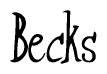 The image contains the word 'Becks' written in a cursive, stylized font.