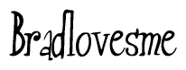The image contains the word 'Bradlovesme' written in a cursive, stylized font.