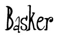 The image is a stylized text or script that reads 'Basker' in a cursive or calligraphic font.