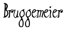 The image is a stylized text or script that reads 'Bruggemeier' in a cursive or calligraphic font.