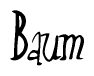 The image contains the word 'Baum' written in a cursive, stylized font.