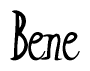 The image contains the word 'Bene' written in a cursive, stylized font.