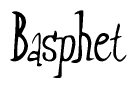 The image contains the word 'Basphet' written in a cursive, stylized font.