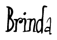 The image is a stylized text or script that reads 'Brinda' in a cursive or calligraphic font.