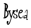 The image is of the word Bysea stylized in a cursive script.