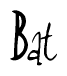 The image is a stylized text or script that reads 'Bat' in a cursive or calligraphic font.