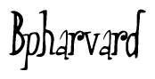 The image is of the word Bpharvard stylized in a cursive script.