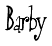 The image contains the word 'Barby' written in a cursive, stylized font.