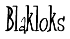 The image is of the word Blakloks stylized in a cursive script.