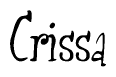The image is a stylized text or script that reads 'Crissa' in a cursive or calligraphic font.
