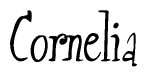 The image is of the word Cornelia stylized in a cursive script.