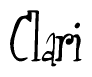 The image is of the word Clari stylized in a cursive script.
