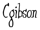 The image is of the word Cgibson stylized in a cursive script.