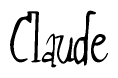 The image contains the word 'Claude' written in a cursive, stylized font.