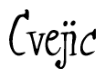 The image contains the word 'Cvejic' written in a cursive, stylized font.