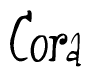 The image is of the word Cora stylized in a cursive script.