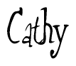 The image contains the word 'Cathy' written in a cursive, stylized font.