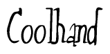 The image contains the word 'Coolhand' written in a cursive, stylized font.