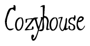 The image is a stylized text or script that reads 'Cozyhouse' in a cursive or calligraphic font.