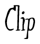 The image contains the word 'Clip' written in a cursive, stylized font.