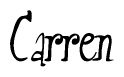 The image is of the word Carren stylized in a cursive script.