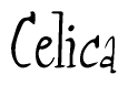 The image is a stylized text or script that reads 'Celica' in a cursive or calligraphic font.