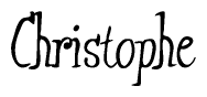 The image contains the word 'Christophe' written in a cursive, stylized font.