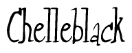 The image is of the word Chelleblack stylized in a cursive script.