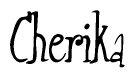 The image contains the word 'Cherika' written in a cursive, stylized font.