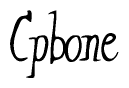 The image is a stylized text or script that reads 'Cpbone' in a cursive or calligraphic font.