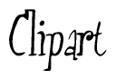 The image is a stylized text or script that reads 'Clipart' in a cursive or calligraphic font.
