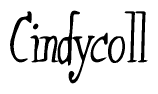 The image is a stylized text or script that reads 'Cindycoll' in a cursive or calligraphic font.
