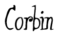 The image is of the word Corbin stylized in a cursive script.