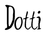 The image is of the word Dotti stylized in a cursive script.