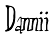 The image is a stylized text or script that reads 'Dannii' in a cursive or calligraphic font.