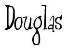 The image is of the word Douglas stylized in a cursive script.