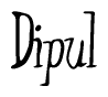 The image is a stylized text or script that reads 'Dipul' in a cursive or calligraphic font.