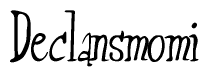 The image contains the word 'Declansmomi' written in a cursive, stylized font.