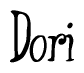 The image is of the word Dori stylized in a cursive script.