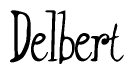 The image is a stylized text or script that reads 'Delbert' in a cursive or calligraphic font.