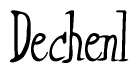 The image is of the word Dechenl stylized in a cursive script.