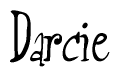 The image is of the word Darcie stylized in a cursive script.